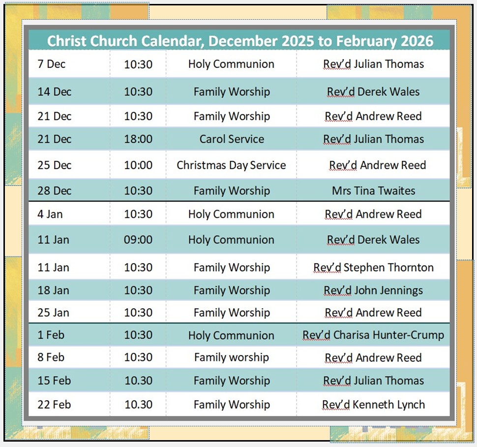 Dec 25 to Feb 26 services 2